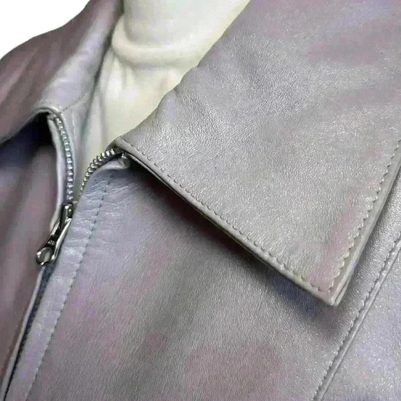 Vintage 80’s Saguaro India Made 100% Blue Sparkle Leather Jacket Size Small 🤩 - Picture 4 of 12